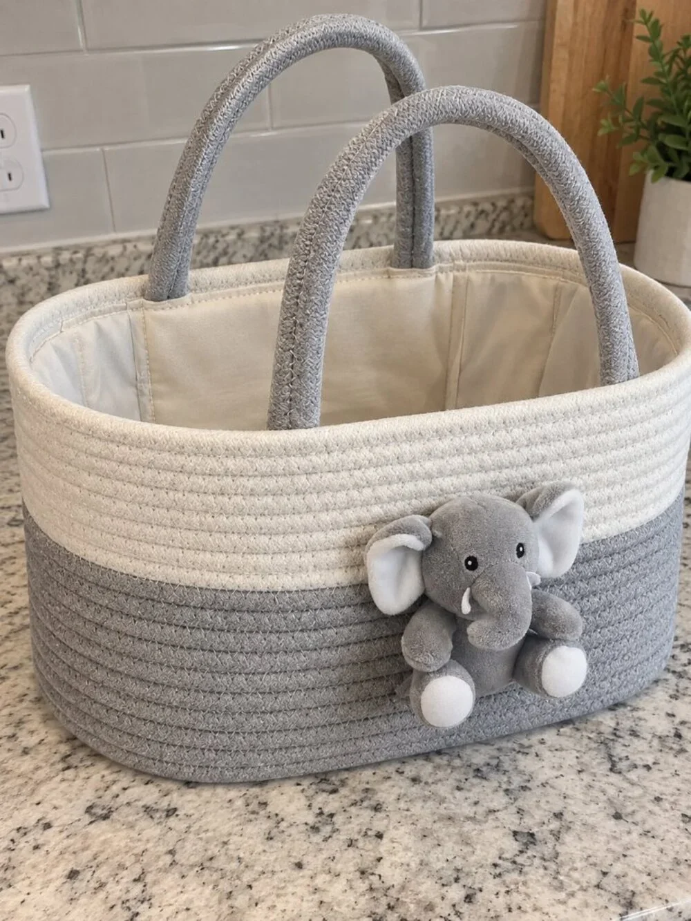 Cotton Rope Nursery Storage Caddy Plush Animal Organizer – NEW